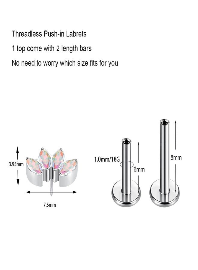 TOMIDES G23 Titanium Flat Back Earrings Studs 18g 16g F136 Implant Grade Titanium Labrets Press Fit Threadless Push In Dainty Cartilage Helix Conch Lobe Lip Tragus Piercing Jewelry (18G AB) - Image 2